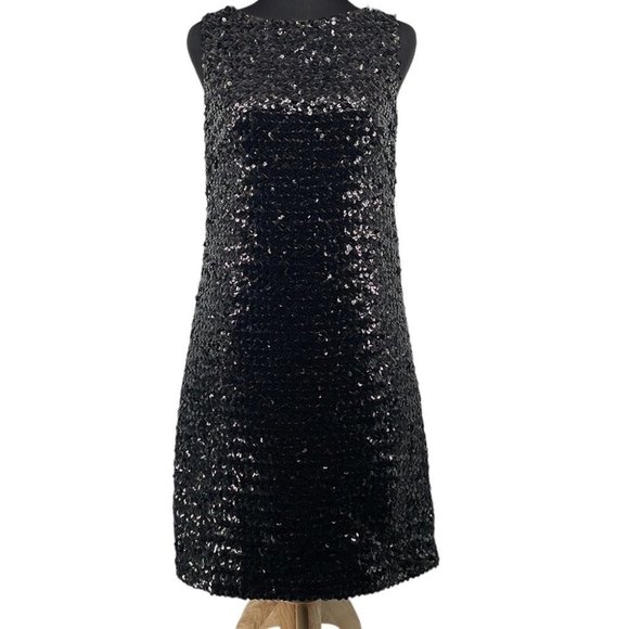 Marchesa Notte LBD Little Black Dress Sequins Mini Dress Party Standout Sz 2 - Picture 2 of 16